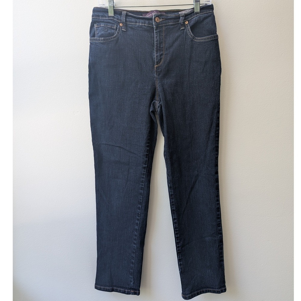 Gloria Vanderbilt Amanda Jeans Dark Wash Denim High Rise Tapered Sz 8 Classic